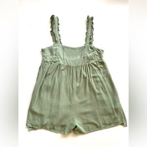 MITTOSHOP Green Linen Blend Romper size medium